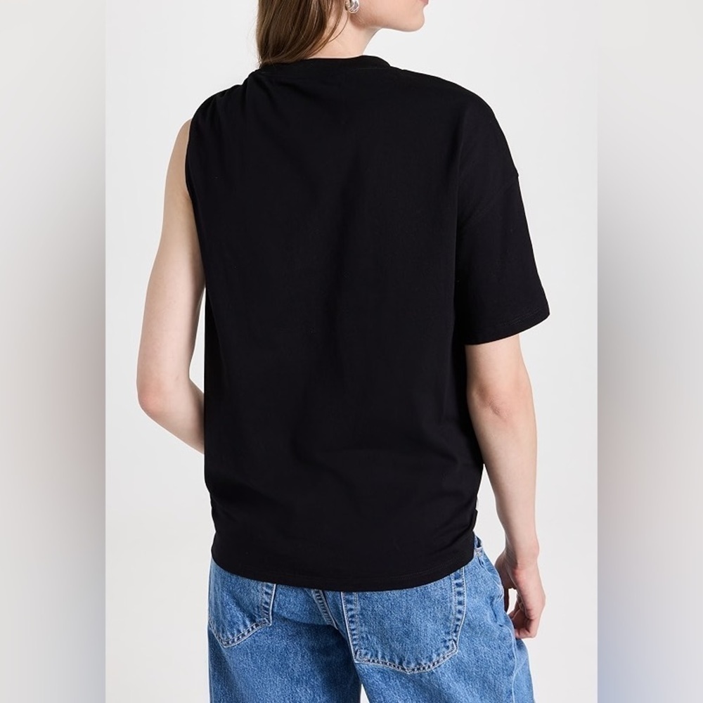 NWT 3.1 Phillip Lim We Are NY One Shoulder Twist T Shirt Tee Black Sz M - Picture 2 of 12